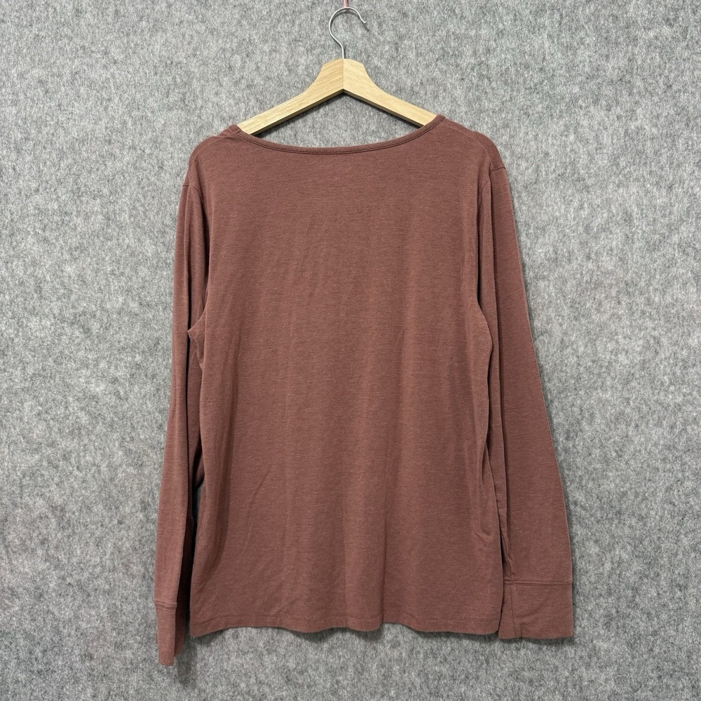 L.L. Bean Women's Long Sleeve Scoop Neck Top Reddish Brown Sz XL Regular - Picture 2 of 6